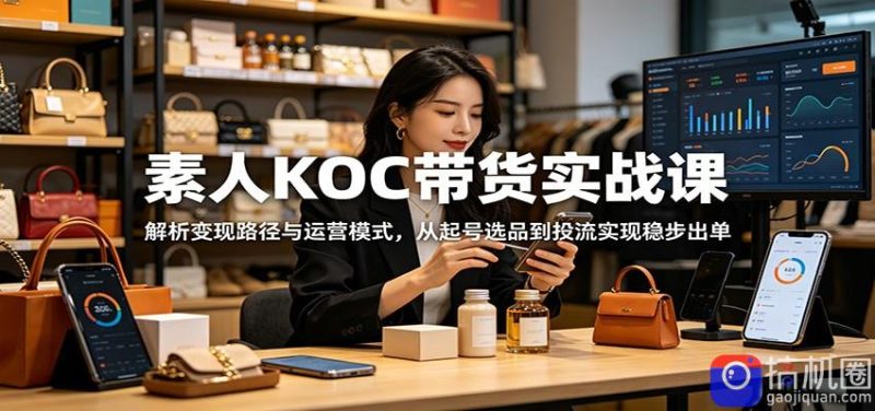 素人KOC带货实战课:解析变现路径与运营模式,从起号选品到投流实现稳步出单-51云资源