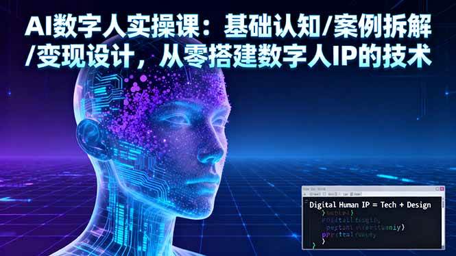 （16317期）AI数字人实操课：基础认知/案例拆解/变现设计，从零搭建数字人IP的技术-51云资源