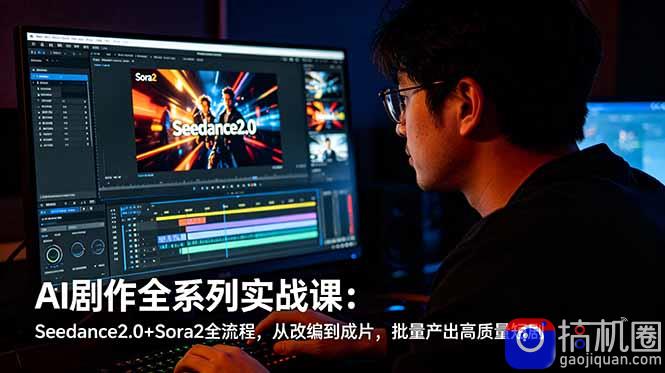 AI剧作全系列实战课：Seedance2.0 Sora2全流程，从改编到成片，批量产出高质量短剧-51云资源