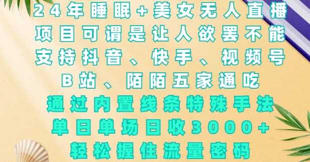 2024年睡眠 美女无人直播，通过内置线条特殊手法，单场日收3k ，轻松握住流量密码【揭秘】-51云资源