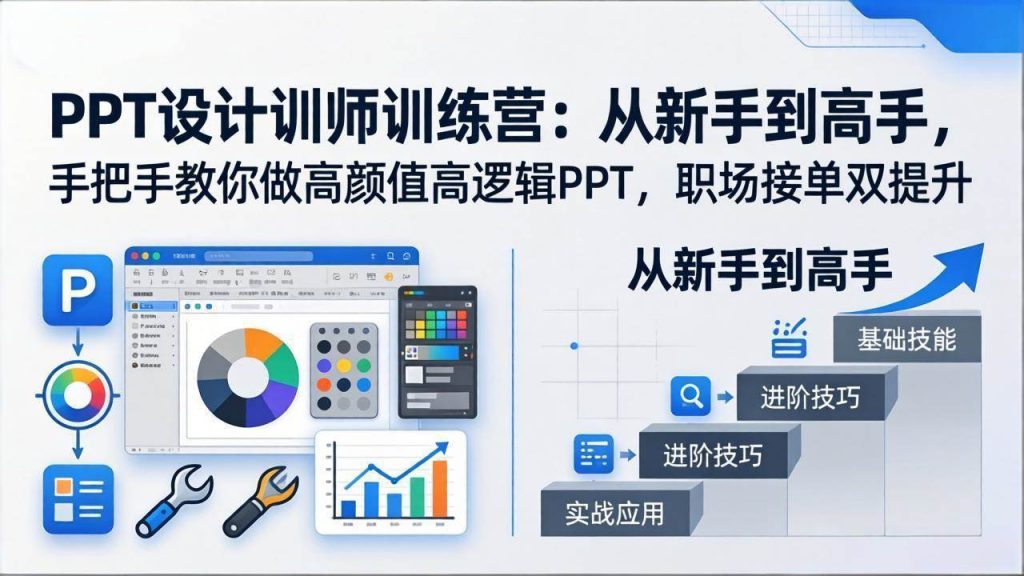 (17886期)PPT设计训师训练营:从新手到高手,手把手教你做高颜值高逻辑PPT,职场接单双提升-51云资源