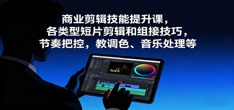 商业剪辑技能提升课，各类型短片剪辑和组接技巧，节奏把控，教调色、音乐处理等-51云资源