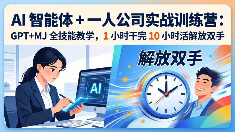 （17834期）AI 智能体   一人公司实战训练营：GPT MJ 全技能教学，1 小时干完 10 小时活解放双手-51云资源