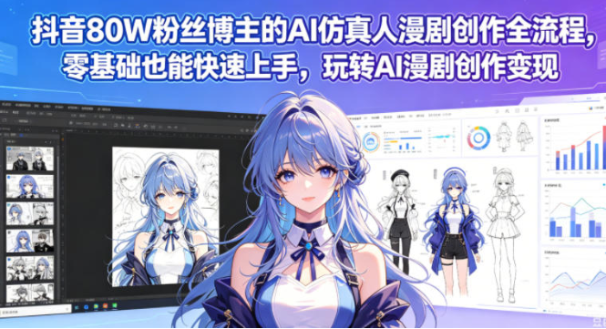 抖音80W粉丝博主的AI仿真人漫剧创作全流程,零基础也能快速上手,玩转AI漫剧创作变现-51云资源