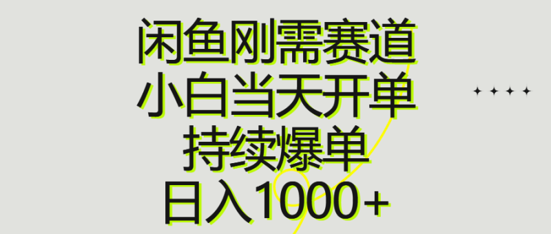 （10802期）闲鱼刚需赛道，小白当天开单，持续爆单，日入1000-51云资源