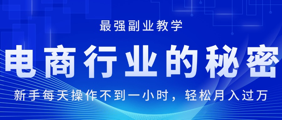 （11427期）电商行业的秘密，新手每天操作不到一小时，月入过万轻轻松松，最强副业…-51云资源