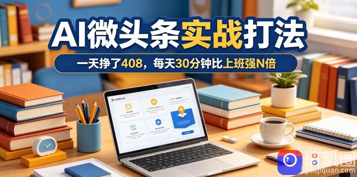 一天挣了408，AI微头条实战打法，每天30分钟比上班强N倍-51云资源