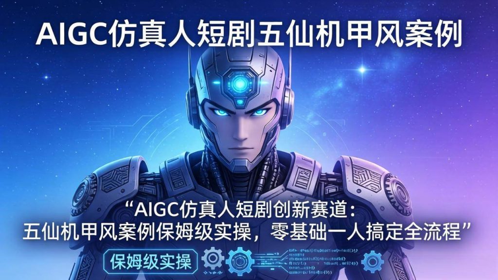 （17961期）AIGC仿真人短剧创新赛道：五仙机甲风案例保姆级实操，零基础一人搞定全流程-51云资源