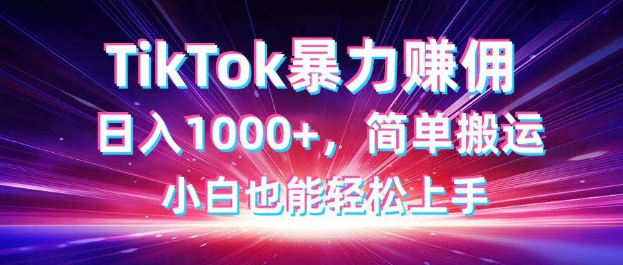 (14402期)TikTok搬运暴力赚佣,日入1000 ,简单搬运,小白也能轻松上手