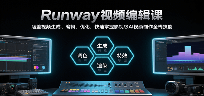 Runway视频编辑课,涵盖视频生成、编辑、优化,快速掌握影视级AI视频制作全栈技能-51云资源