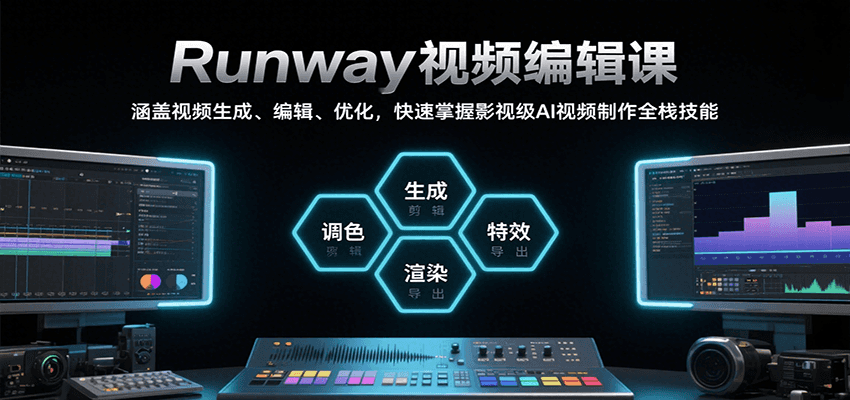 Runway视频编辑课,涵盖视频生成、编辑、优化,快速掌握影视级AI视频制作全栈技能