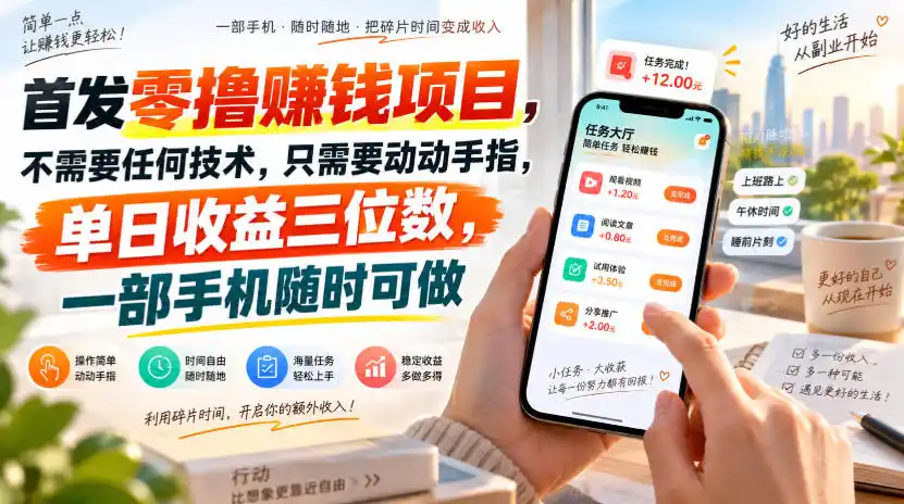 首发零撸賺钱项目,不需要任何技术,只需要动动手指,单日收益三位数,一部手机随时可做【揭秘】-51云资源
