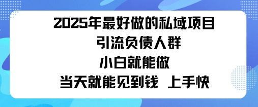 2025私域风口：盯紧负债群体，变现猛，不挑人，有手就行当天见钱-51云资源