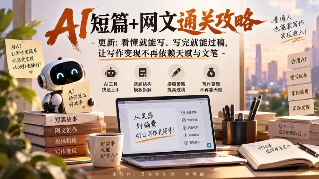 AI短篇 网文通关攻略-更新1009:看懂就能写、写完就能过稿,让写作变现不再依赖天赋与文笔-51云资源