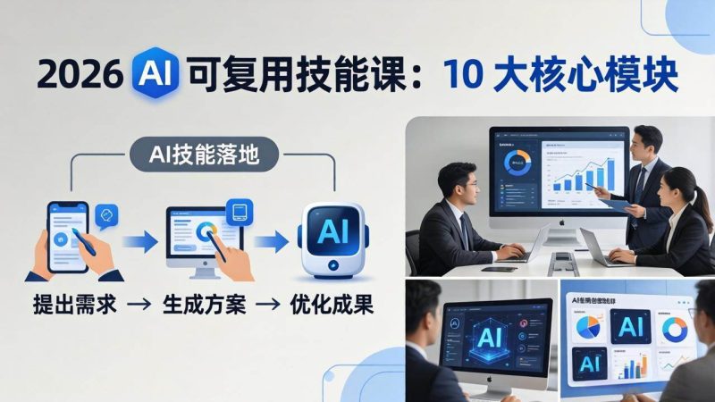 (17894期)2026AI可复用技能-4月新课:10大核心模块,手把手教你把AI用进工作、产出成果-51云资源
