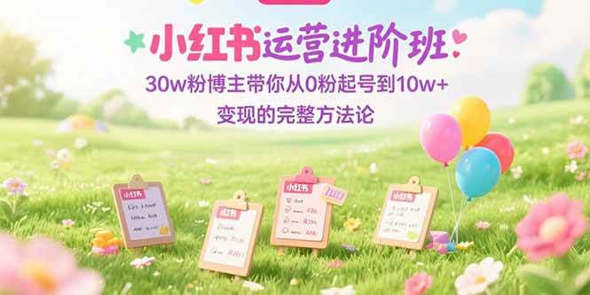 （15318期）小红书运营进阶班：30w粉博主带你从0粉起号到10w 变现的完整方法论-51云资源