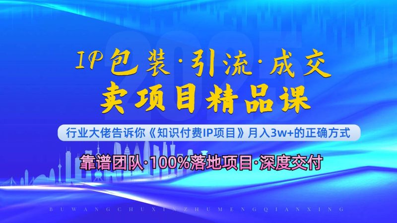 (13780期)《IP包装·暴力引流·闪电成交卖项目精品课》如何在众多导师中脱颖而出?-51云资源