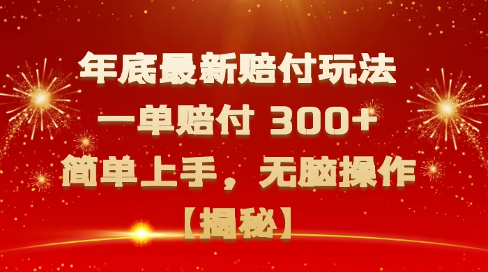 年底最新赔付玩法，一单赔付 300 ，简单上手，无脑操作【揭秘】-51云资源