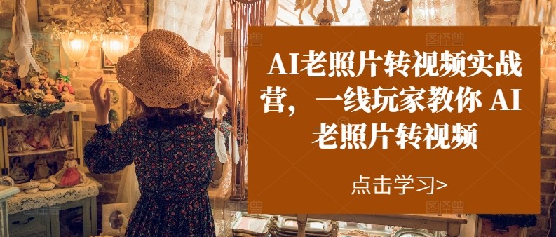 AI老照片转视频实操训练营，一线玩家教你AI老照片转视频-51云资源