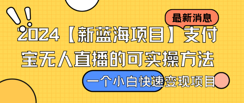 2024【新蓝海项目】支付宝无人直播的可实操方法,一个小白快速变现项目-51云资源