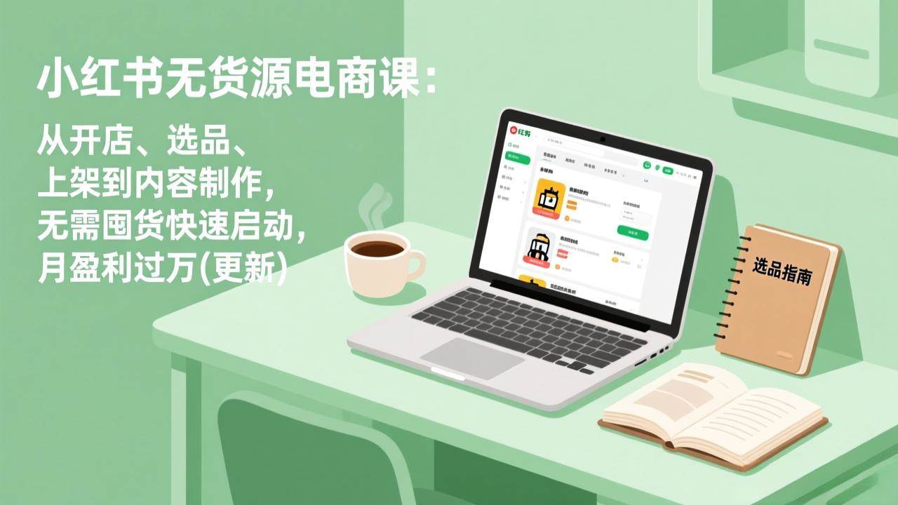 (17842期)小红书无货源电商课(3月更新):从开店、选品、上架到内容制作,无需囤货快速启动,月盈利过万