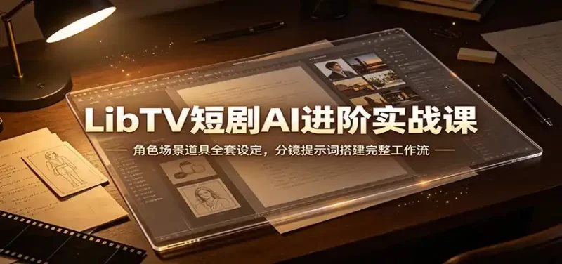 LibTV短剧AI进阶实战课：角色场景道具全套设定，分镜提示词搭建完整工作流-51云资源