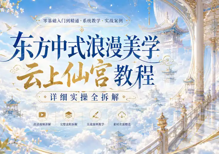 东方中式浪漫美学云上仙宫教程，详细实操全拆解-51云资源