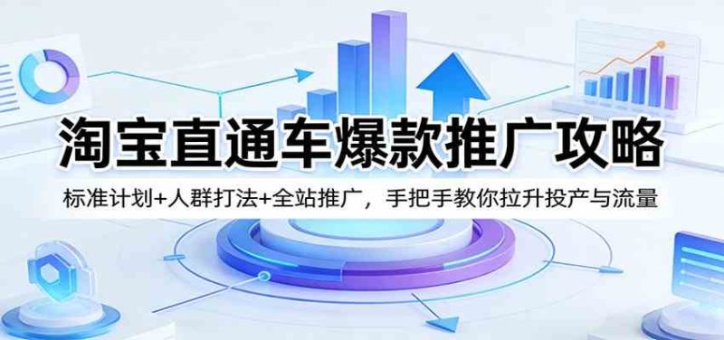 淘宝直通车爆款推广攻略:标准计划 人群打法 全站推广,手把手教你拉升投产与流量-51云资源