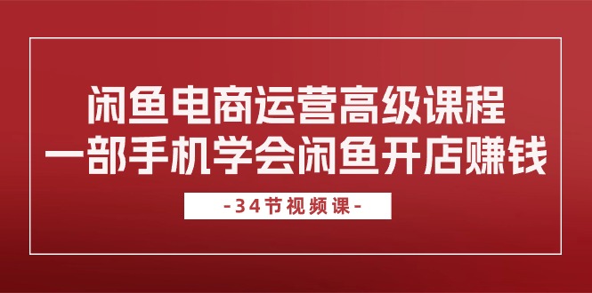 （10686期）闲鱼电商运营高级课程，一部手机学会闲鱼开店赚钱（34节课）-51云资源