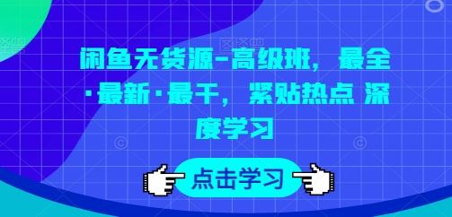 闲鱼无货源-高级班，最全·最新·最干，紧贴热点 深度学习-51云资源