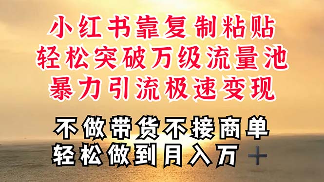 （11139期）深层揭秘小红书，靠复制粘贴，一周突破万级流量池，无脑搬运，暴力引流…-51云资源