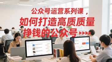 公众号运营系列课，如何打造高质量挣钱的公众号-51云资源