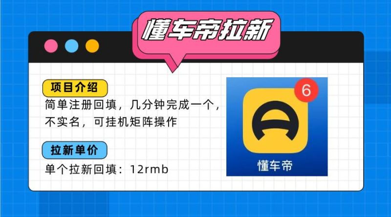 （15661期）懂车帝邪修拉新玩法，简单注册回填，不sm，单个拉新12rmb，轻松日入200-51云资源