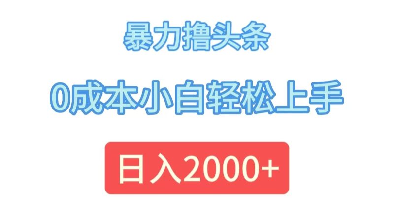（12068期）暴力撸头条，0成本小白轻松上手，日入2000-51云资源