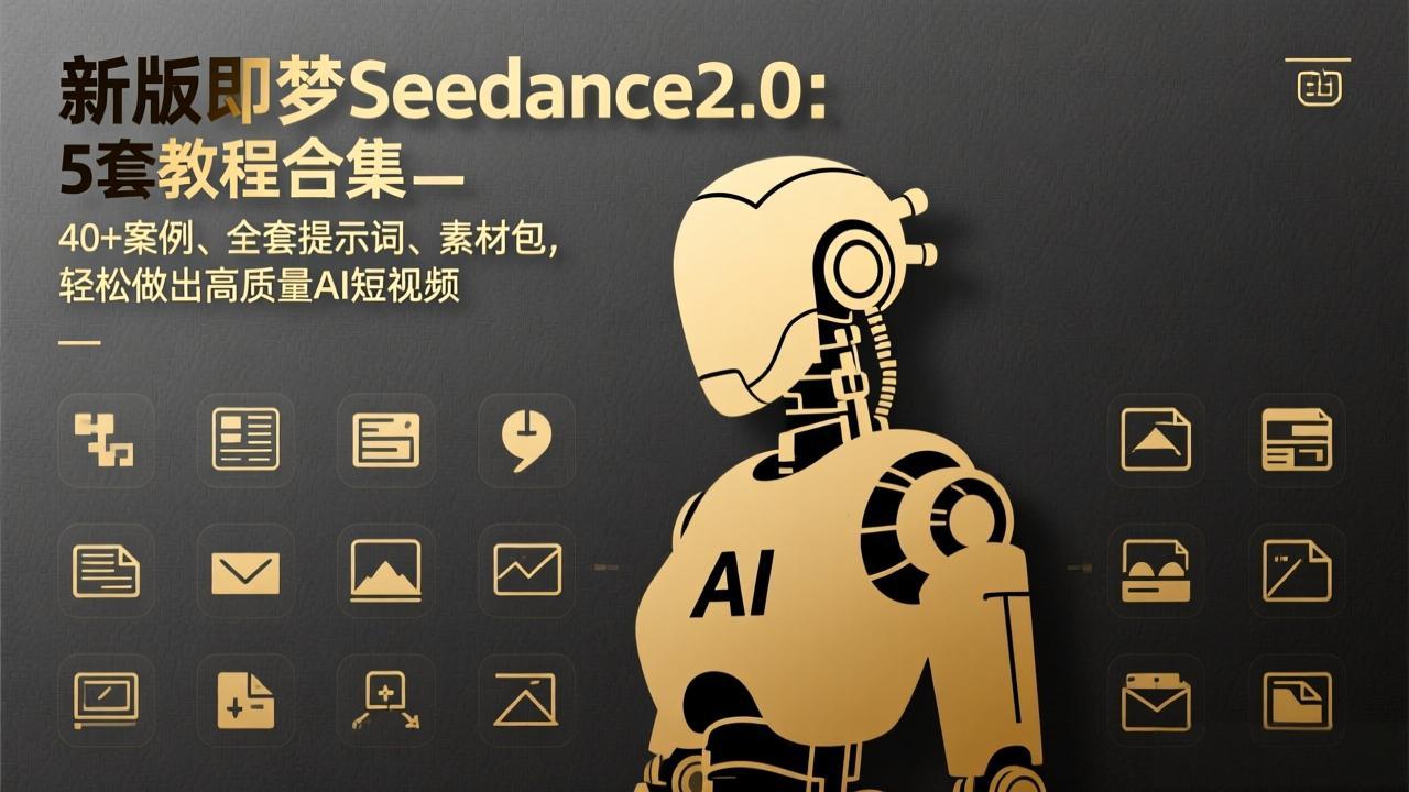 新版即梦Seedance2.0:5套教程合集,40 案例、全套提示词、素材包,轻松做出高质量AI短视频