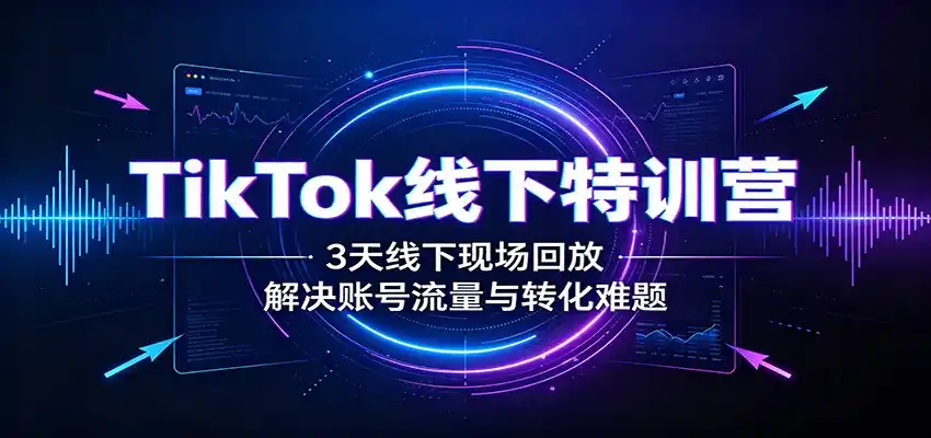 TikTok线下特训营:3天线下现场回放,解决账号流量与转化难题