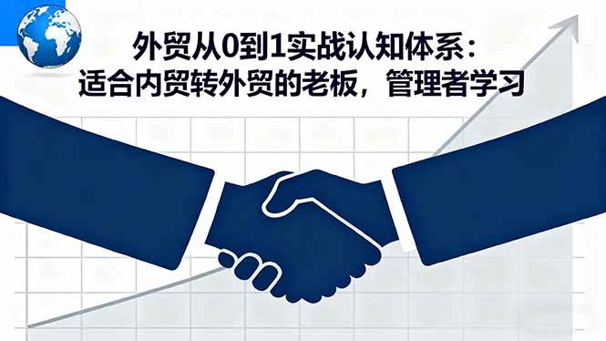(16297期)外贸从0到1实战认知体系:适合内贸转外贸的老板,管理者学习