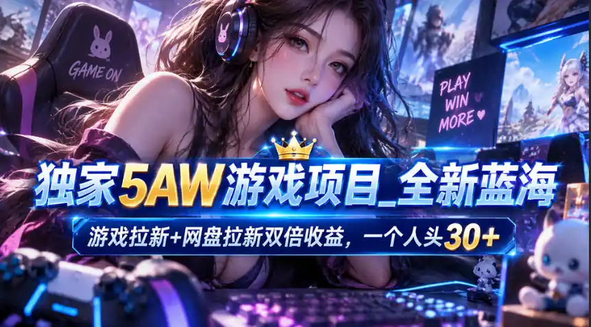 独家5AW游戏蓝海项目_游戏拉新 网盘拉新双倍收益，拉新一个30米-51云资源