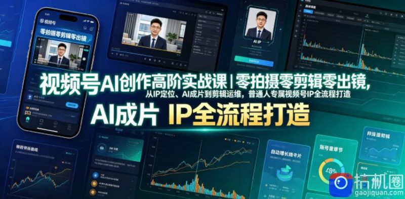 视频号AI创作高阶实战课｜零拍摄零剪辑零出镜，从IP定位、AI成片到剪辑运维，普通人专属视频号IP全流程打造-51云资源