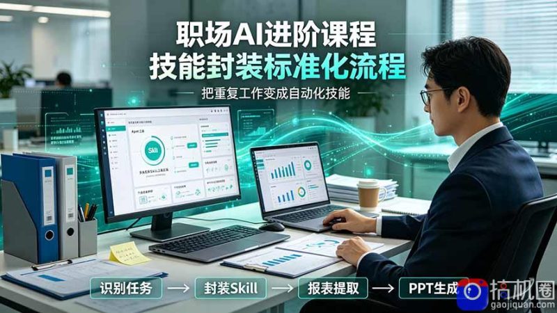 职场AI进阶课程；多类实用Skill工具实操，专属技能封装标准化流程，报表行业报告一键提取核心内容-51云资源