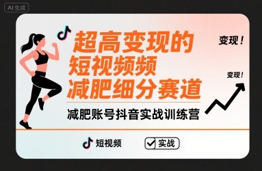 超高变现的短视频减肥细分赛道，减肥账号抖音实战训练营-51云资源
