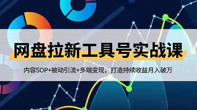网盘拉新工具号实战课,内容SOP 被动引流 多端变现,打造持续收益月入破万
