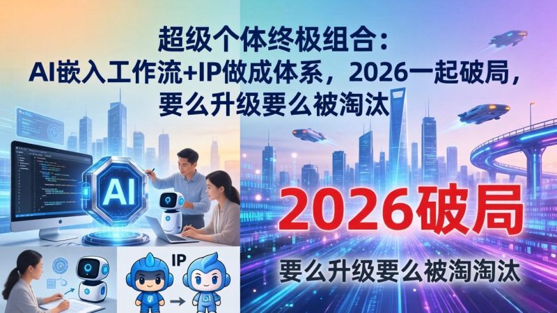 超级个体终极组合:AI嵌入工作流 IP做成体系,2026一起破局,要么升级要么被淘汰-51云资源