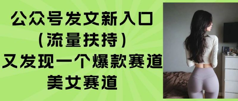 (15781期)公众号发文新入口(流量扶持),又发现一个爆款赛道:美女赛道-51云资源