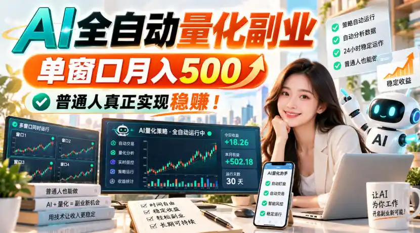 AI全自动量化副业,单窗口月入500,普通人真正实现稳賺!【揭秘】-51云资源