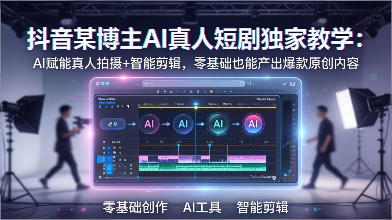 抖音某博主AI真人短剧独家教学：AI赋能真人拍摄 智能剪辑，零基础也能产出爆款原创内