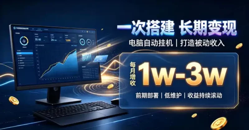 一份投入长期收益,电脑自动挂G类目,搭建被动收入每月增收1w-3w【揭秘】-51云资源
