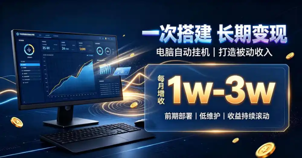 一份投入长期收益，电脑自动挂G类目，搭建被动收入每月增收1w-3w【揭秘】-51云资源