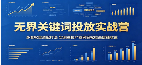 无界关键词投放实战营:多套权重适配打法,实测高投产案例轻松拉高店铺收益