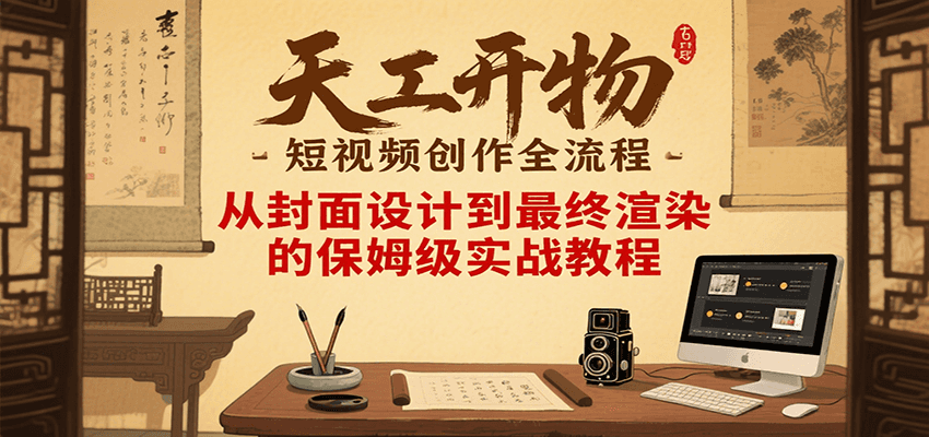 天工开物短视频创作全流程，从封面设计到最终渲染的保姆级实战教程-51云资源